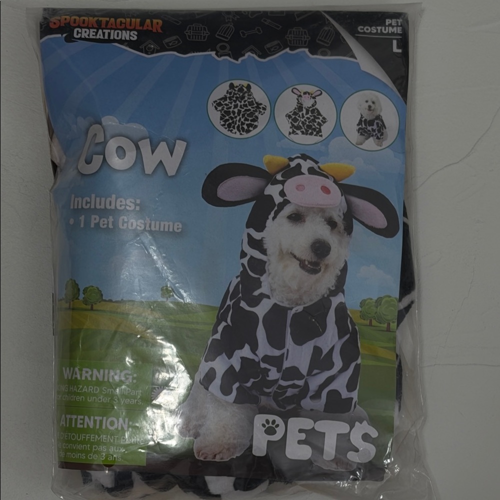 Cow Pet Halloween Costume by Spooktacular Creations Size Large